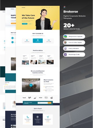 Brokerse - Figma Corporate Website Template