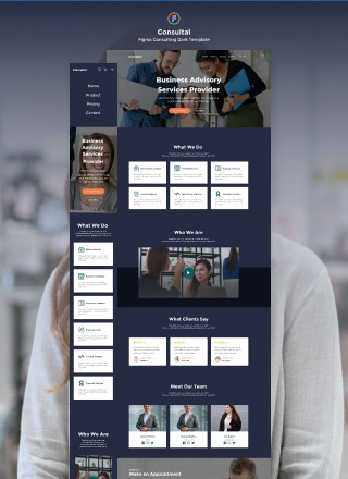Consultal - Figma Consulting Dark Template