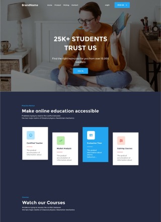 Course Alpha - html template download for course
