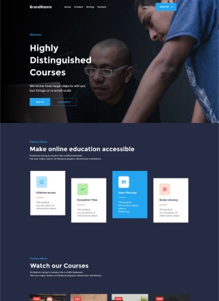 Course Arrive - simple html template download for course