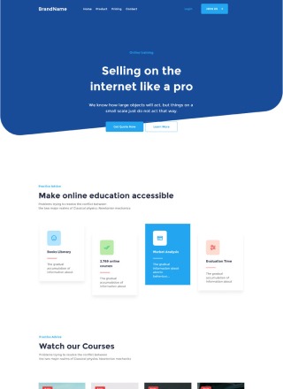 Course Brain - simple website template download html with css for course