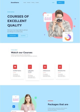 Course Butterfly - Responsive website template download html with css for course