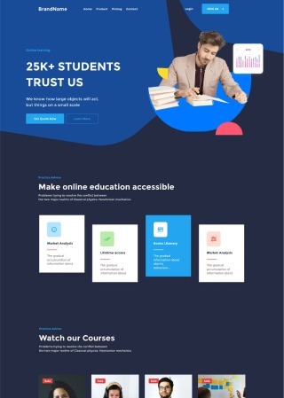 Course Eagle - Simple website template download html with css for course