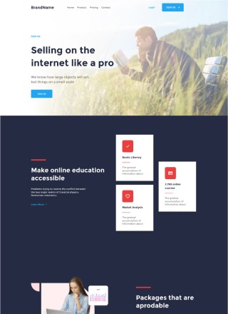 Course Grasshopper - Simple website template download html with css for course