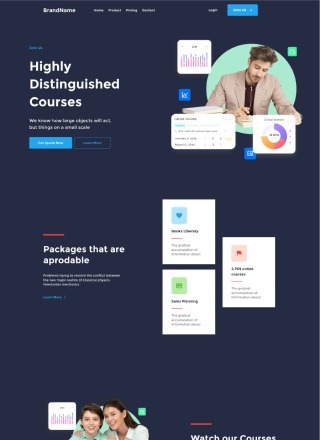 Course Link - Responsive website template download html with css for course