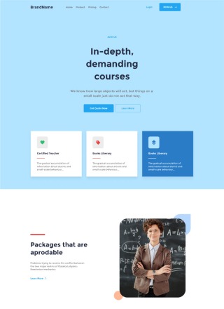 Course Network - Professional website template download html with css for course