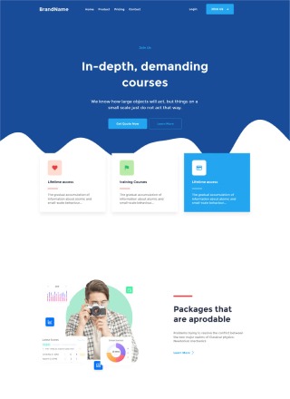 Course Pursue - Simple html template download for course