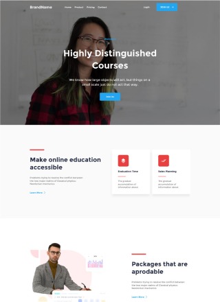 Course Specialist - Html website template with source code for course