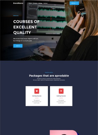 Course Success - Simple website template for beginners for course