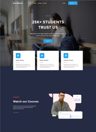 Course Training - Bootstrap responsive website templates download for course