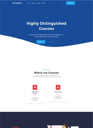 Course Wish - Responsive website template download html with css for course