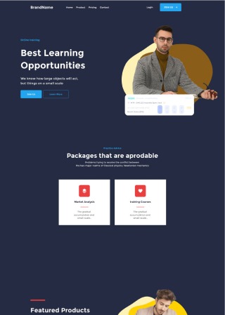 Coursedeck - Professional website template download html with css for course