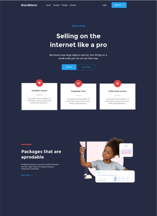 Courseque - Simple html template code for course