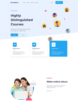 Courseworks - Responsive website template download html with css for course