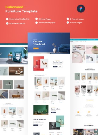 Cubewood - Furniture Ecommerce Figma Template