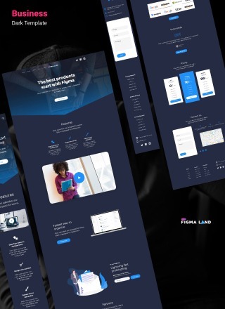 Figma Business Dark Landing page