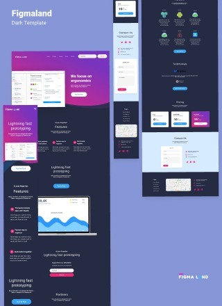 Figma converter dark Landing page