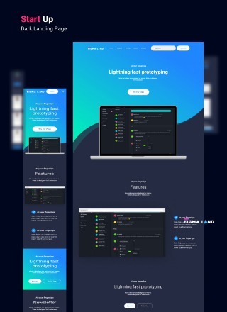 Figma startup Dark Landing page