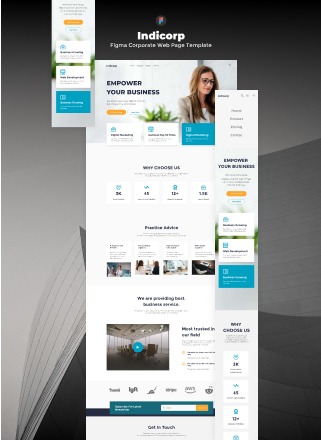 Indicorp - Figma Corporate Web Page Template