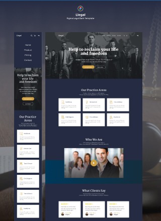 Llegal - Figma Law Firm Dark Template
