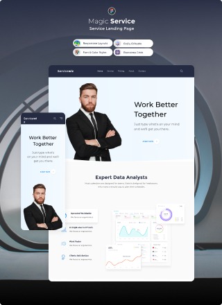 Magic Service - Figma landing page Template