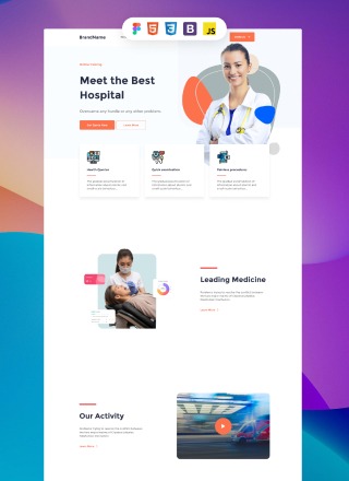 Medical Sound - simple website template for beginners for medical