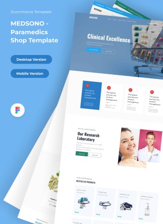 MEDSONO - Paramedics Ecommerce Figma Template