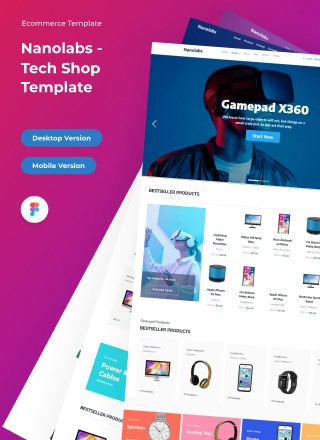 Nanolabs - Tech Shop Ecommerce Figma Template