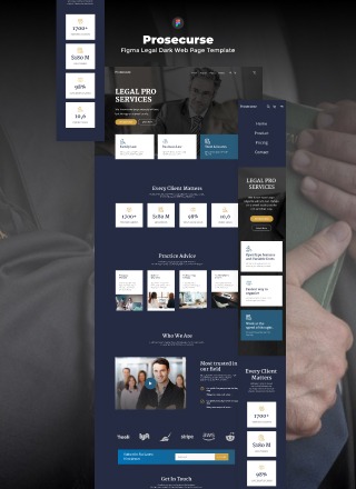 Prosecurse - Figma Law Firm Dark Web Page Template
