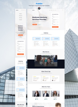 Publist - Free Figma Consulting One Page Template