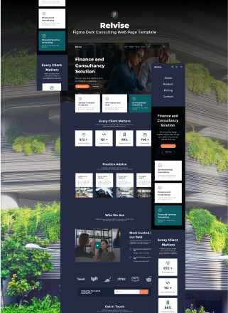 Relvise - Figma Consulting Dark Web Page Template
