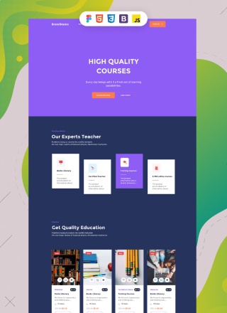 School Crafty - responsive website template download html with css for school