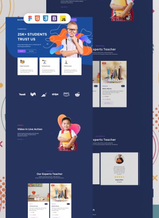 School Energise - professional website template download html with css for school