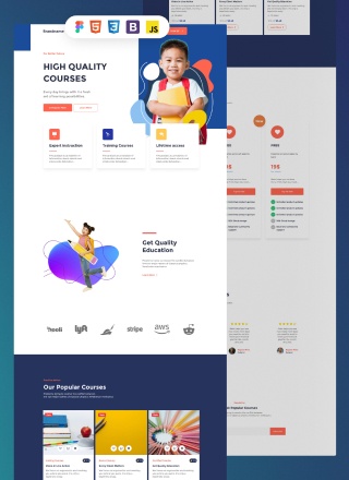 School Genuine - responsive website template download html with css for school