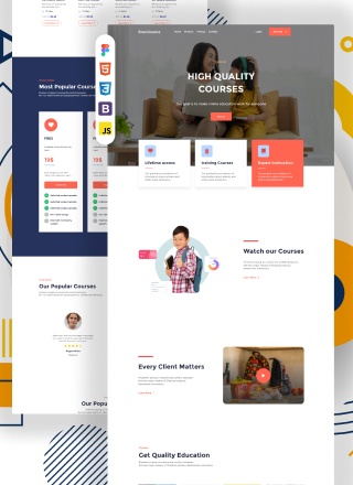School Heart - html and css template with source code free download for school