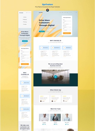 Sprivaten - Free Figma Corporate One Page Template