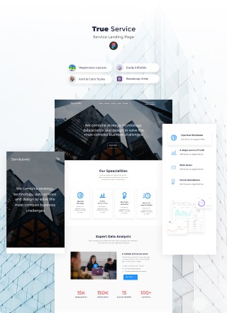 True Service - Figma landing page Template