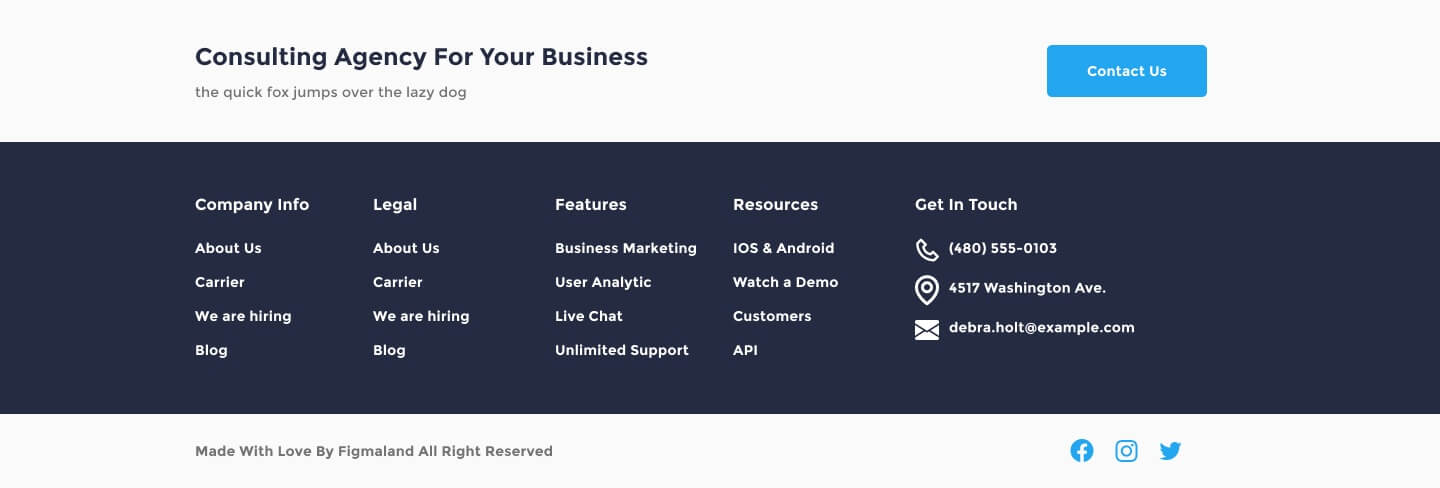 desktop view footer ui element preview 7