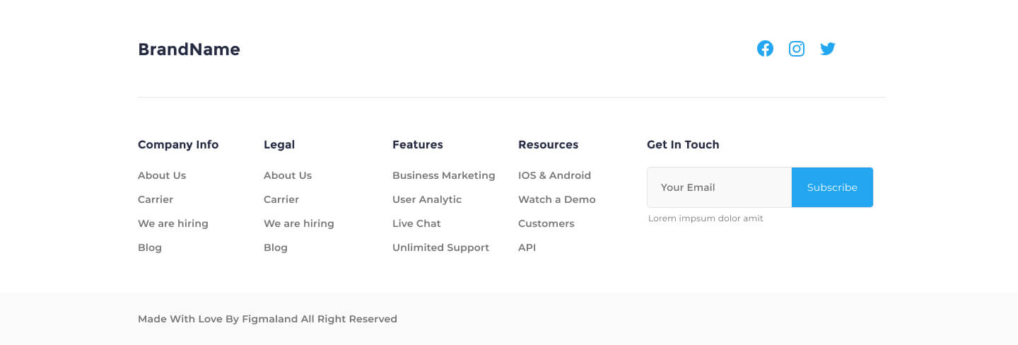 desktop view footer ui element preview 3