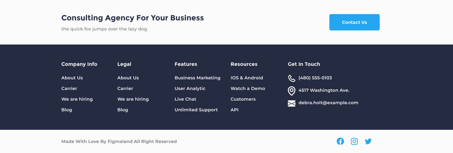 desktop view footer ui element preview 6