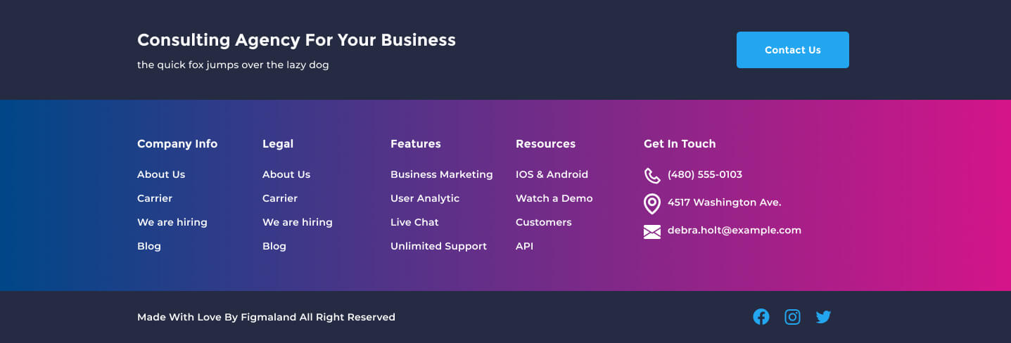 desktop view footer ui element preview 8