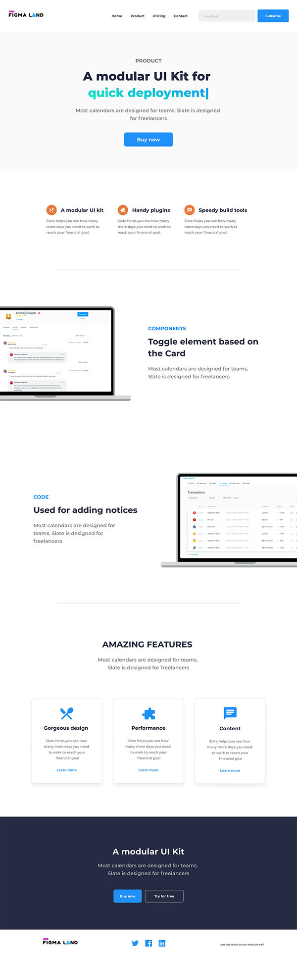 ui kit web page demo 2