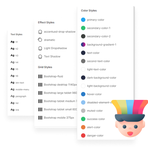 styles of the ui kit screen